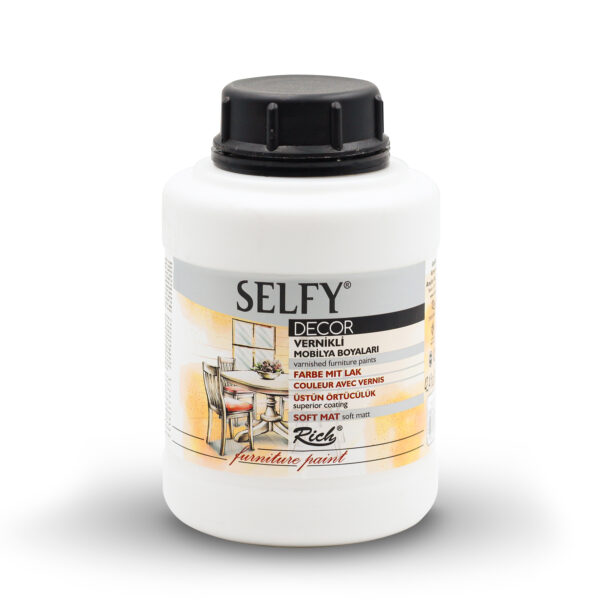 Rich Selfy Decor Furniture Paint- Vernikli Mobilya Boyası 09598 White-Beyaz 1250 ml