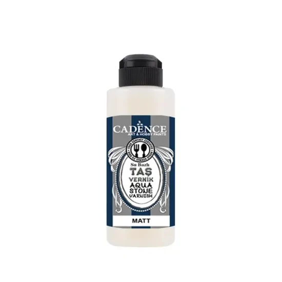 Cadence Su Bazlı Taş Vernik 250 ml Mat Şişe Görünümü Atölye Kiraz Cadence Su Bazlı Taş Vernik 250 Ml Mat Gıda Temasına Uygun Suya Dayanıklı Koruyucu Ambalajı