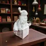 Ham Polyester Hediye Paketi Üzerinde Noel Baba Heykeli: Yılbaşı Temalı Biblo - Görsel 2