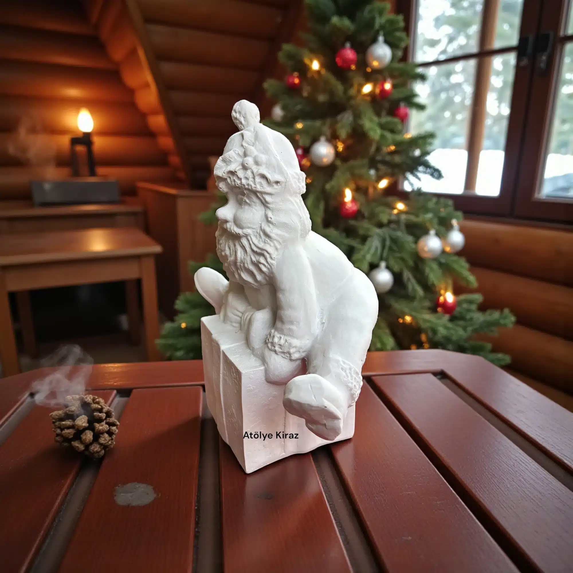 Ham Polyester Hediye Paketi Üzerinde Noel Baba Heykeli : Yılbaşı Temalı Biblo 4 Ham Polyester Hediye Paketi Üzerinde Noel Baba Heykeli : Yılbaşı Temalı Biblo - Görsel 4