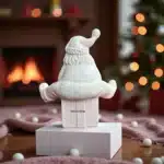 Ham Polyester Hediye Paketi Üzerinde Noel Baba Heykeli: Yılbaşı Temalı Biblo - Görsel 6
