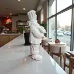 Boyanabilir Pastacı Noel Baba Heykeli-Kurabiyeli Şef Polyester Figür - Görsel 3