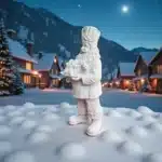 Boyanabilir Pastacı Noel Baba Heykeli-Kurabiyeli Şef Polyester Figür - Görsel 4