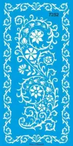 Damask Desen | Stencil Boyama Şablonu-30X60 Cm-7252