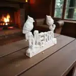 Boyanabilir Kuşlu Merry Christmas Yazısı: Yılbaşı Masa Süsü - Görsel 2