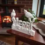 Boyanabilir Kuşlu Merry Christmas Yazısı: Yılbaşı Masa Süsü - Görsel 3