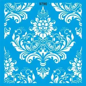 Damask Deseni - 9790 | Stencil Boyama Şablonu (40x40 cm) - T5295