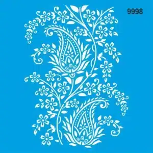 Çiçekli Damask | Stencil Boyama Şablonu-30x30 cm