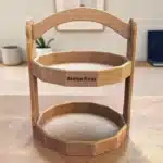 İki katlı geometrik sunumluk boyanabilir kahve köşesi ahşap stand