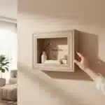 Çizgi detaylı dikdörtgen rölyef pano shadow box üç boyutlu duvar dekoru kullanımı atölye kiraz