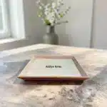 Boyanabilir açılı kenarlı ahşap tepsi kare sunumluk modern tasarım atölye kiraz