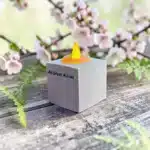Atölye Kiraz ham taş tozu boyanabilir küp tealight mumluk bahçe konsepti çiçek açmış bahar dalları