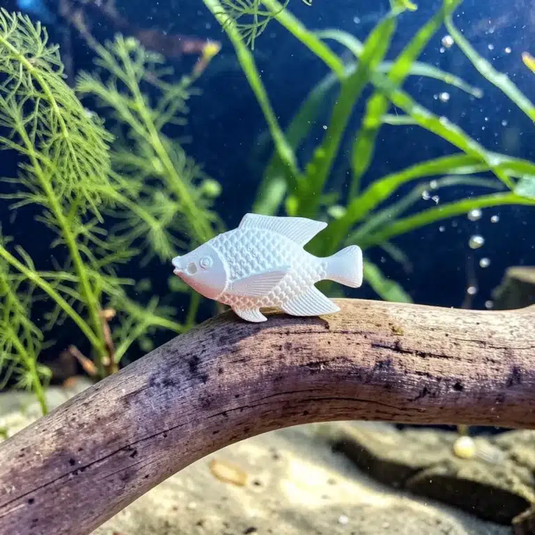 Taş tozu mini balık figürü akvaryum dekoru su altı konsepti atölye kiraz