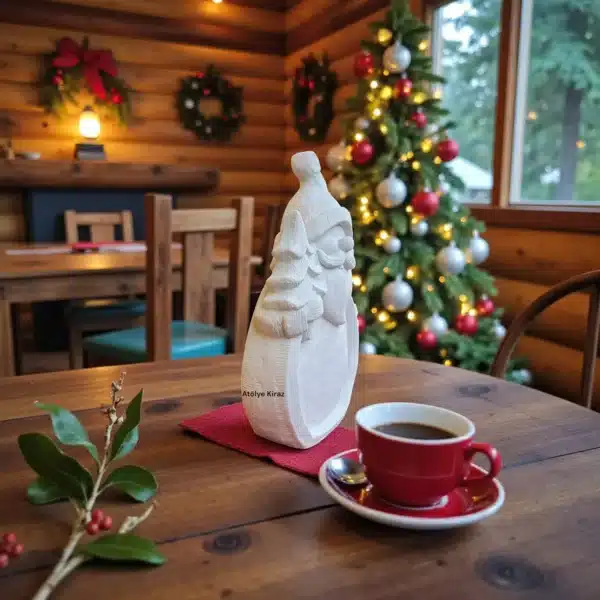 Çam Ağacı Tutan Noel Baba Figürlü Obje