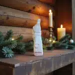 Çam Ağacı Tutan Noel Baba Figürlü Obje