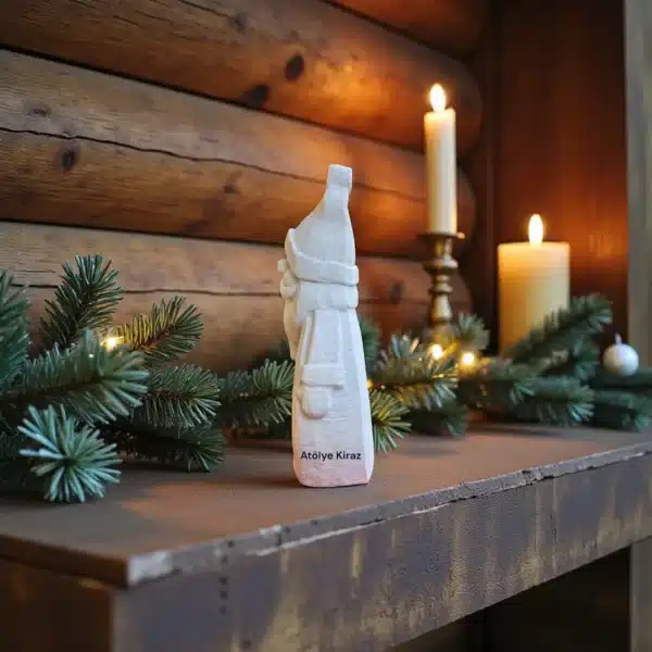 Çam Ağacı Tutan Noel Baba Figürlü Obje