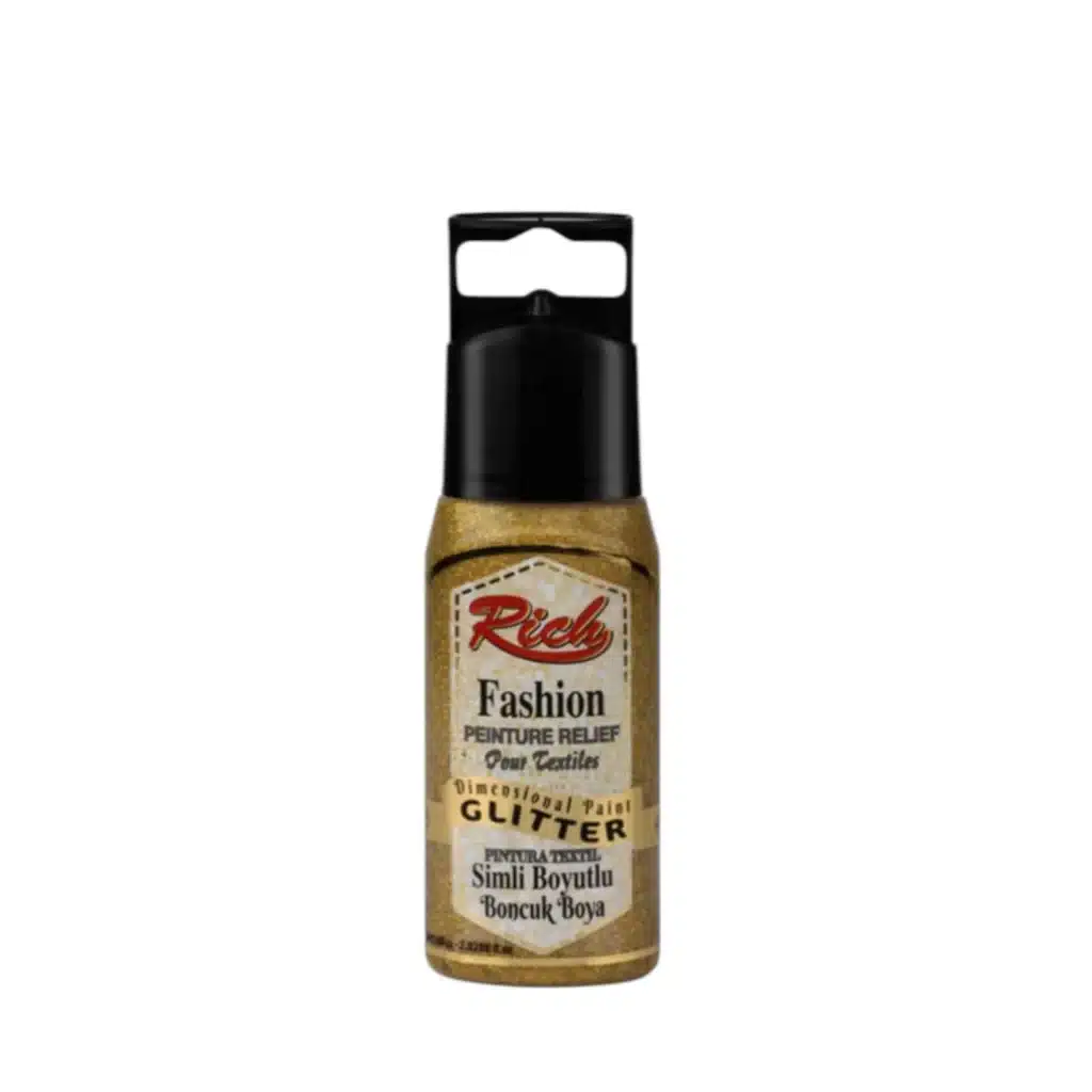 Simli Boyutlu Boncuk Boya-Altın-60 ml: 3D Dekoratif Hobi Boyası