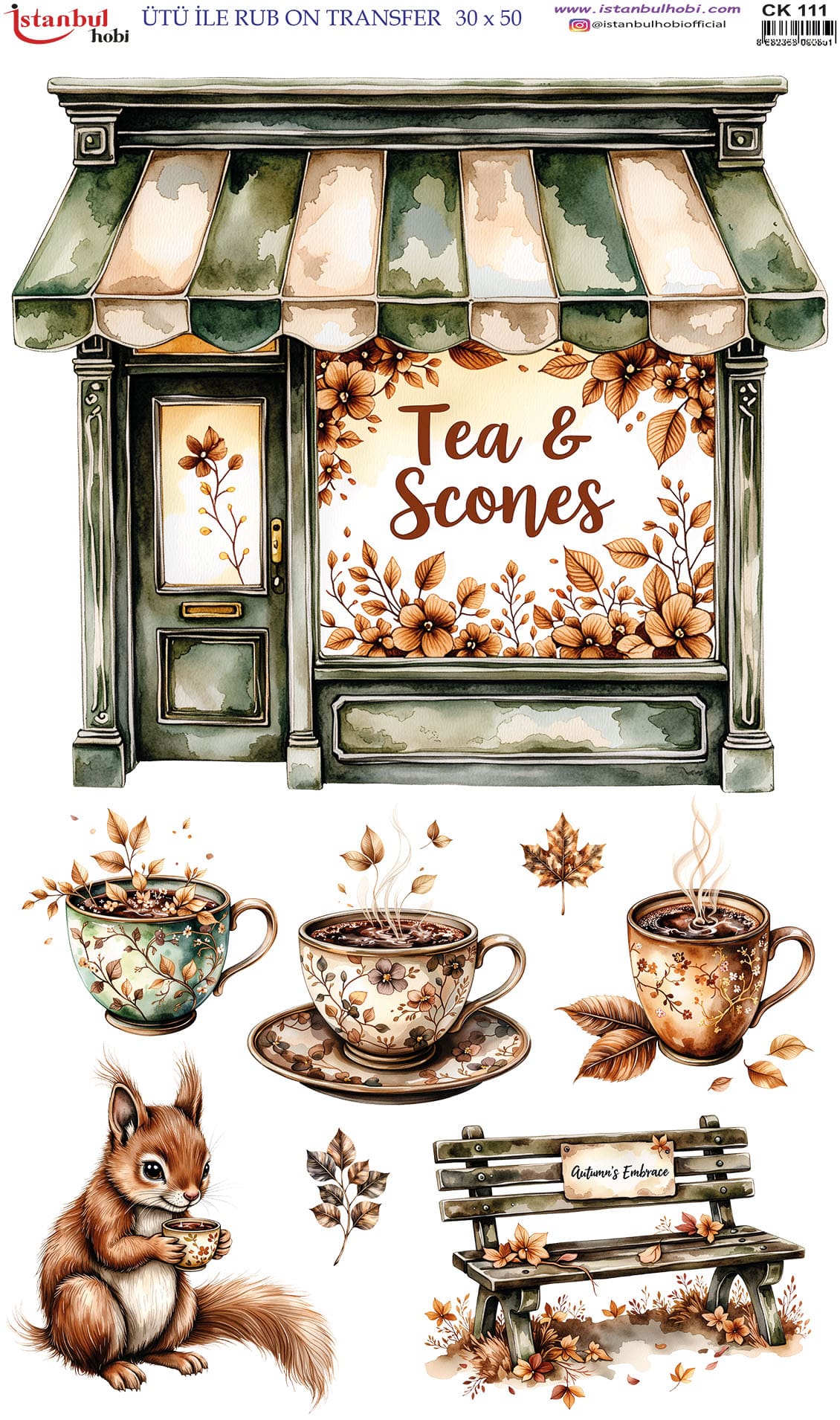 Ütü ile Rub On Transfer Kağıdı: Dekoratif Süsleme Kağıdı - CK111 | 30x50 cm 1 Ütü Ile Rub On Transfer Kağıdı: Dekoratif Süsleme Kağıdı - Ck111 | 30X50 Cm