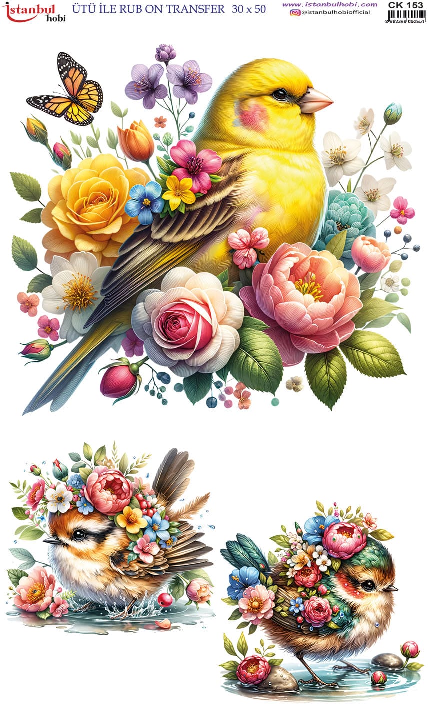 Ütü ile Rub On Transfer Kağıdı: Dekoratif Süsleme Kağıdı - CK153 | 30x50 cm 1 Ütü Ile Rub On Transfer Kağıdı: Dekoratif Süsleme Kağıdı - Ck153 | 30X50 Cm