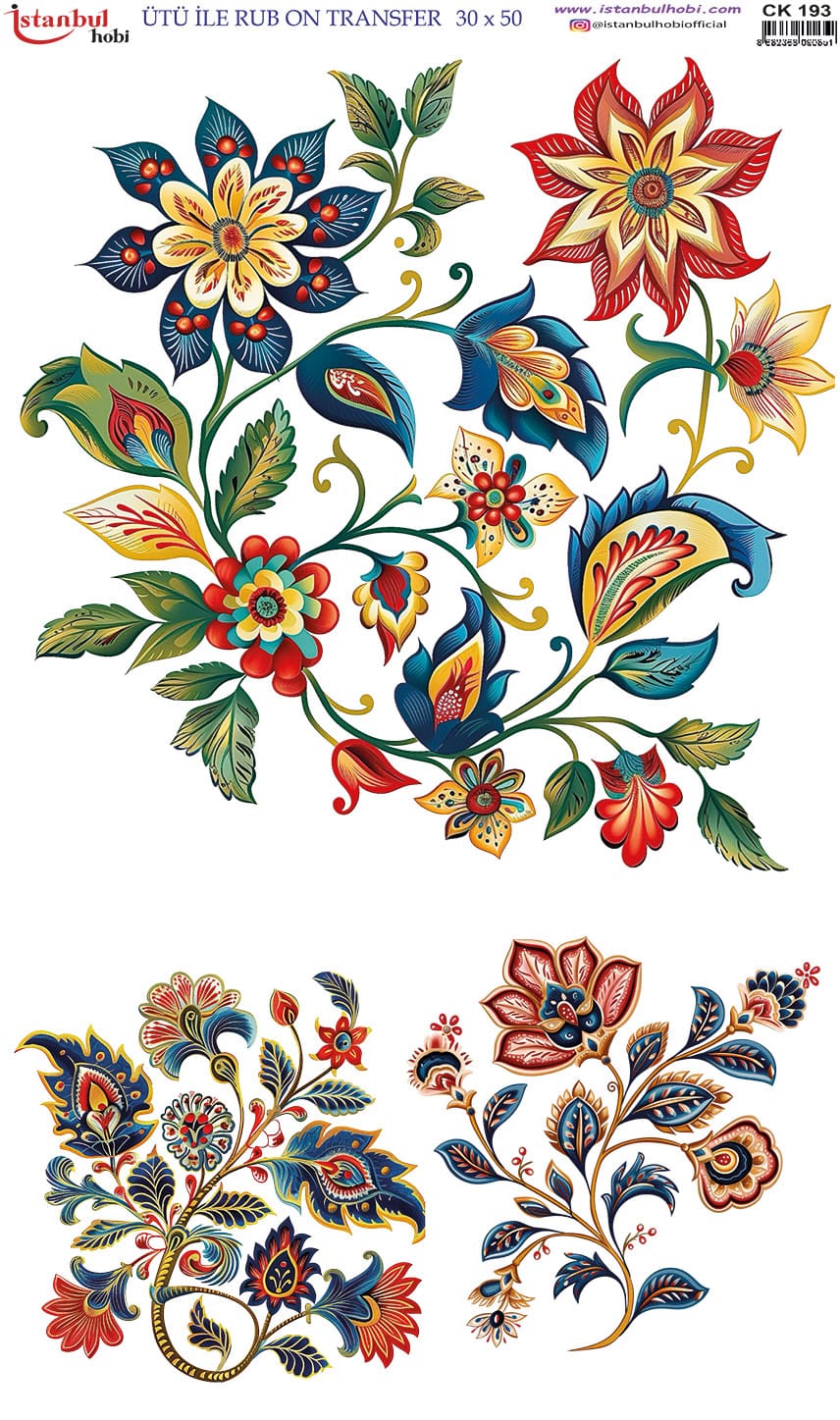 Ütü ile Rub On Transfer Kağıdı: Dekoratif Süsleme Kağıdı - CK193 | 30x50 cm 1 Ütü Ile Rub On Transfer Kağıdı: Dekoratif Süsleme Kağıdı - Ck193 | 30X50 Cm