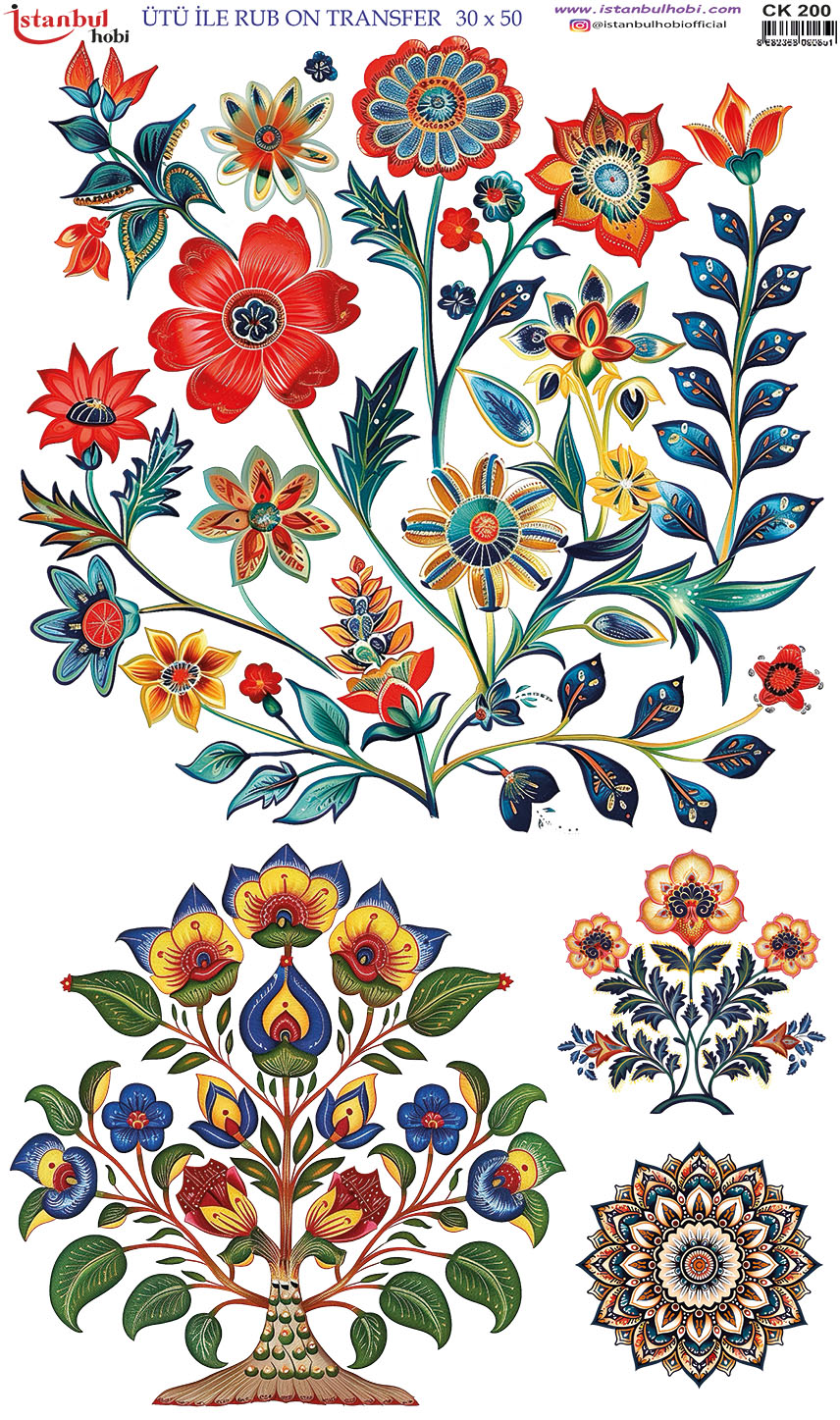 Ütü ile Rub On Transfer Kağıdı: Dekoratif Süsleme Kağıdı - CK200 | 30x50 cm 1 Ütü Ile Rub On Transfer Kağıdı: Dekoratif Süsleme Kağıdı - Ck200 | 30X50 Cm