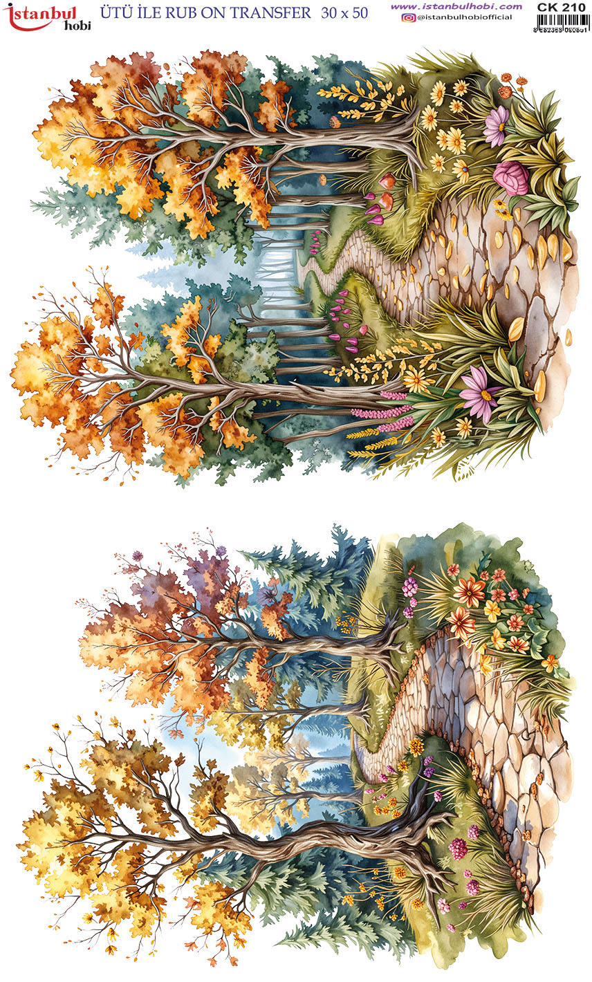 Ütü ile Rub On Transfer Kağıdı: Dekoratif Süsleme Kağıdı - CK210 | 30x50 cm 1 Ütü Ile Rub On Transfer Kağıdı: Dekoratif Süsleme Kağıdı - Ck210 | 30X50 Cm