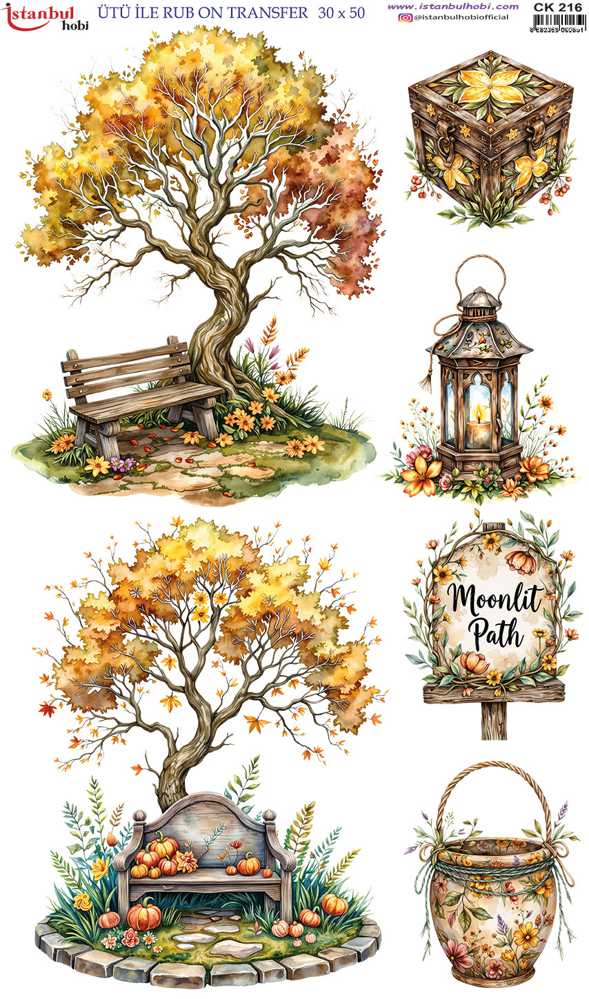 Ütü ile Rub On Transfer Kağıdı: Dekoratif Süsleme Kağıdı - CK216 | 30x50 cm 1 Ütü Ile Rub On Transfer Kağıdı: Dekoratif Süsleme Kağıdı - Ck216 | 30X50 Cm