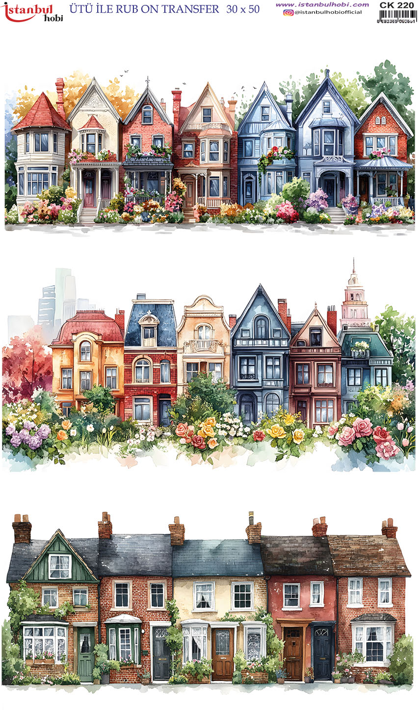Ütü ile Rub On Transfer Kağıdı: Dekoratif Süsleme Kağıdı - CK220 | 30x50 cm 1 Ütü Ile Rub On Transfer Kağıdı: Dekoratif Süsleme Kağıdı - Ck220 | 30X50 Cm