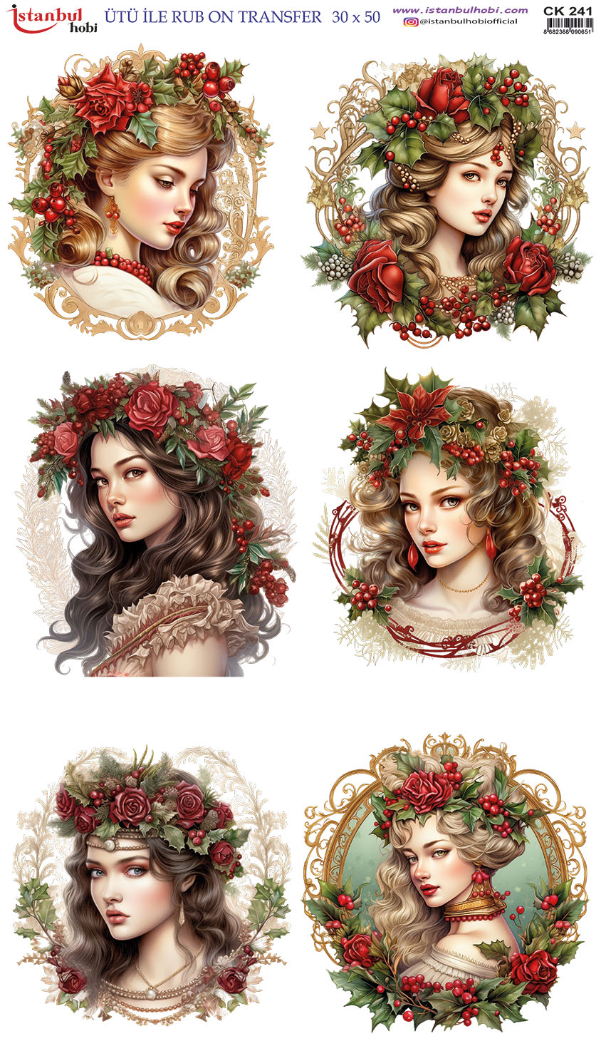 Ütü ile Rub On Transfer Kağıdı: Dekoratif Süsleme Kağıdı - CK241 | 30x50 cm 1 Ütü Ile Rub On Transfer Kağıdı: Dekoratif Süsleme Kağıdı - Ck241 | 30X50 Cm