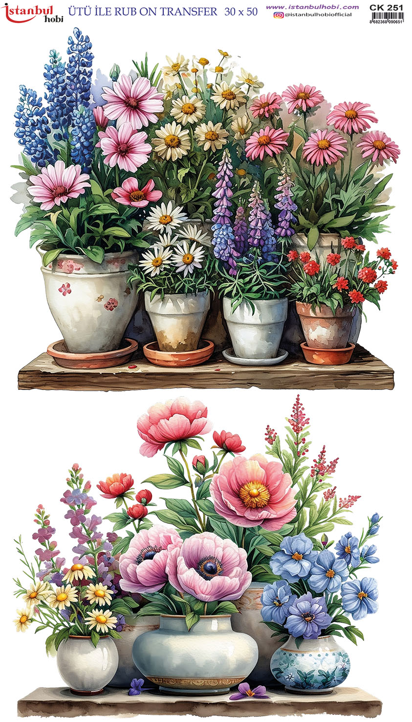 Ütü ile Rub On Transfer Kağıdı: Dekoratif Süsleme Kağıdı - CK251 | 30x50 cm 1 Ütü Ile Rub On Transfer Kağıdı: Dekoratif Süsleme Kağıdı - Ck251 | 30X50 Cm