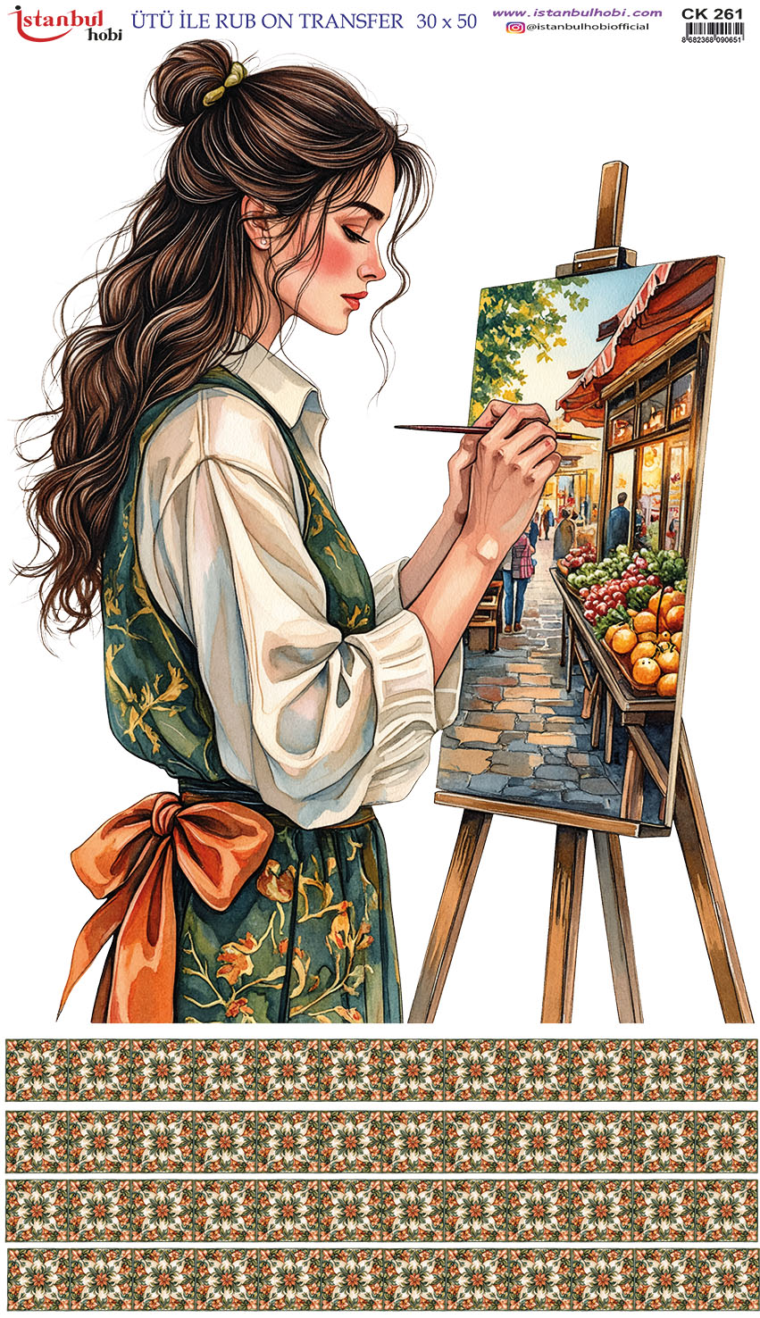 Ütü ile Rub On Transfer Kağıdı: Dekoratif Süsleme Kağıdı - CK261 | 30x50 cm 1 Ütü Ile Rub On Transfer Kağıdı: Dekoratif Süsleme Kağıdı - Ck261 | 30X50 Cm