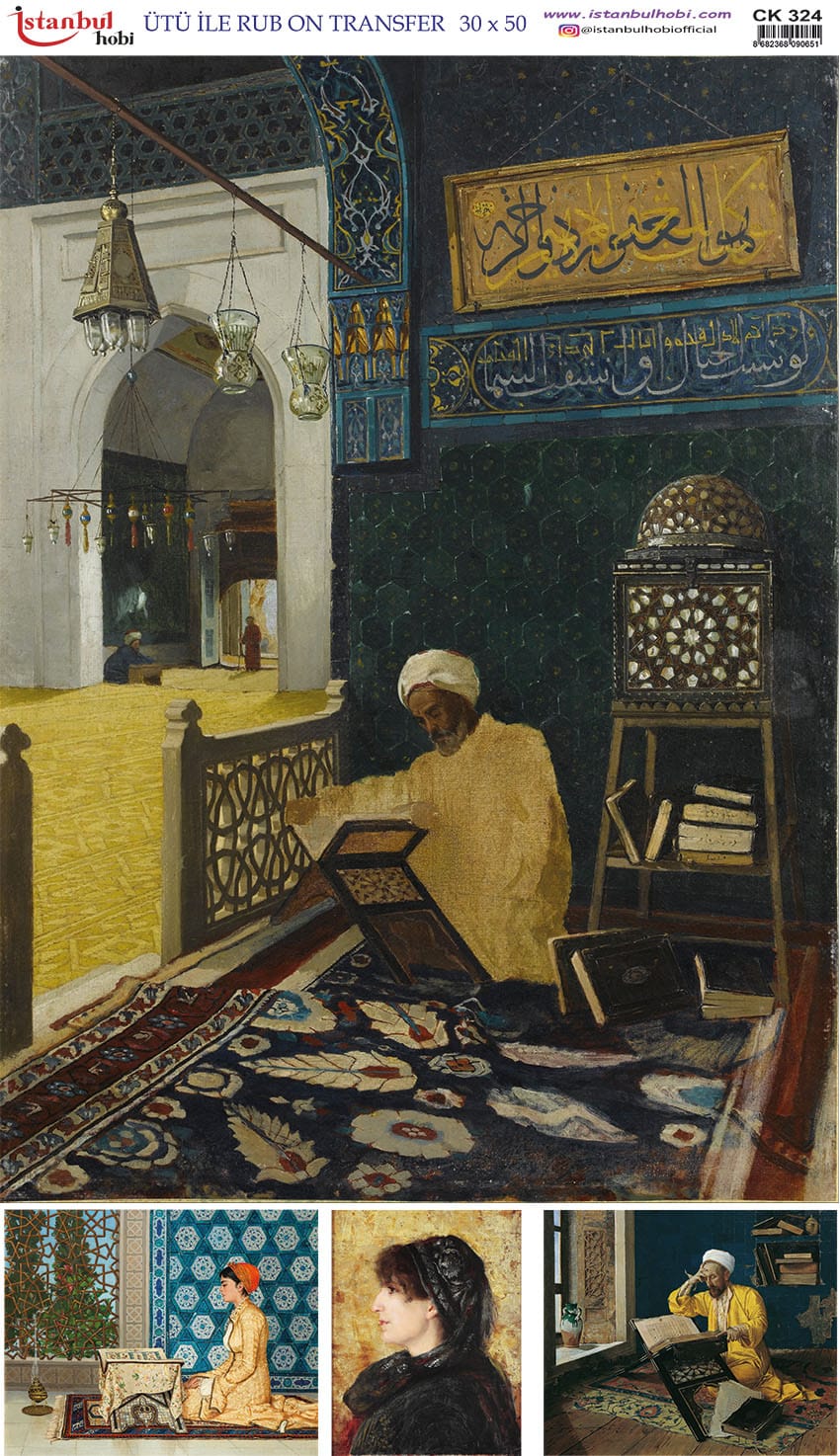 CK20324.jpg Ütü Ile Rub On Transfer Kağıdı: Dekoratif Süsleme Kağıdı - Ck324 | 30X50 Cm - Görsel 1