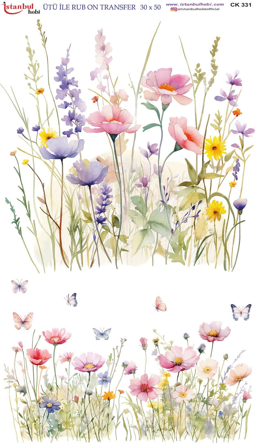 Ütü ile Rub On Transfer Kağıdı: Dekoratif Süsleme Kağıdı - CK331 | 30x50 cm 1 Ütü Ile Rub On Transfer Kağıdı: Dekoratif Süsleme Kağıdı - Ck331 | 30X50 Cm