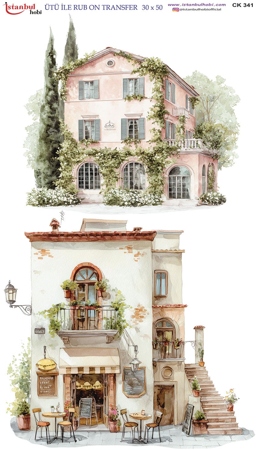 Ütü ile Rub On Transfer Kağıdı: Dekoratif Süsleme Kağıdı - CK341 | 30x50 cm 1 Ütü Ile Rub On Transfer Kağıdı: Dekoratif Süsleme Kağıdı - Ck341 | 30X50 Cm