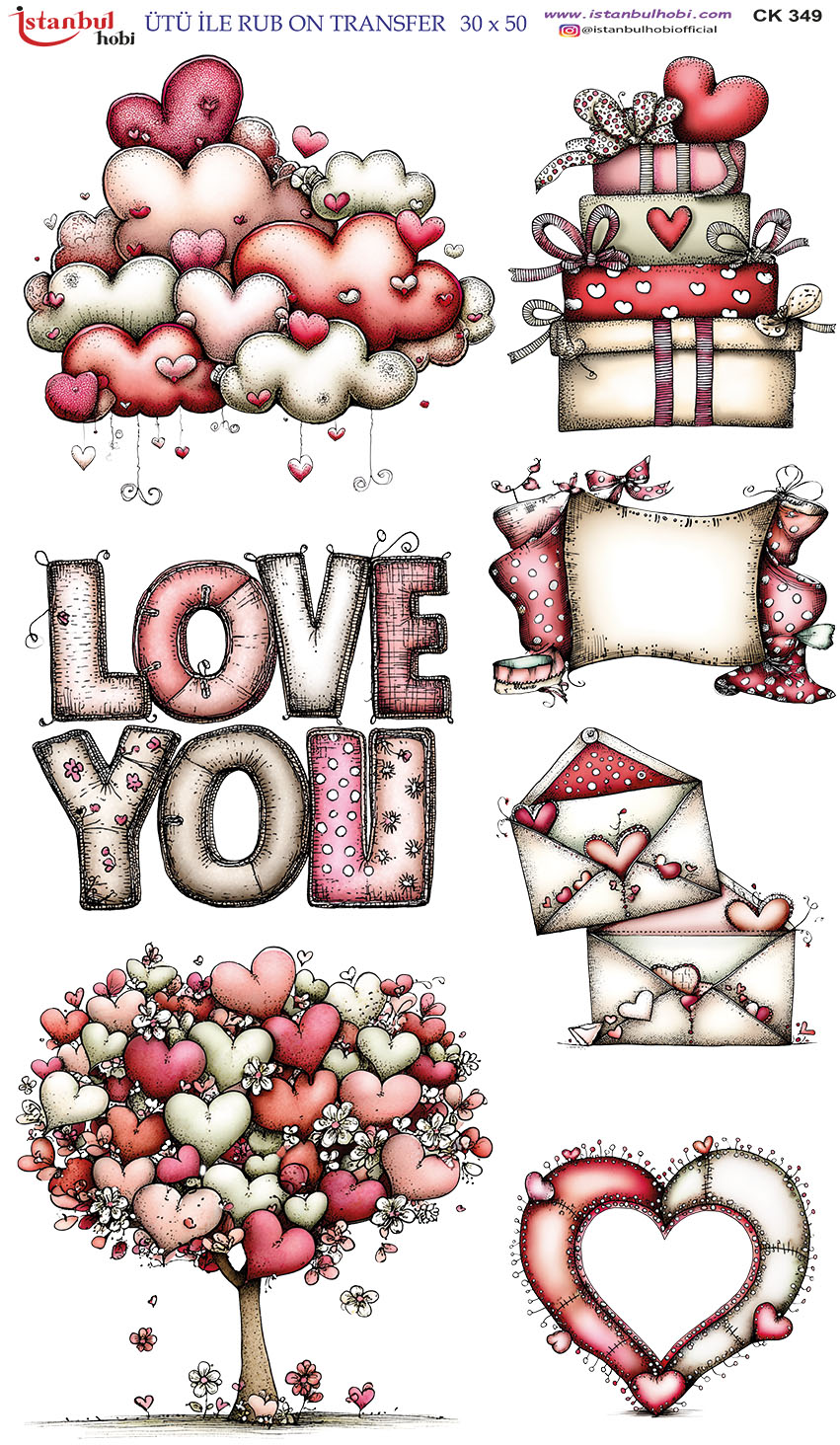 Ütü ile Rub On Transfer Kağıdı: Dekoratif Süsleme Kağıdı - CK349-İST | 30x50 cm 1 Ütü Ile Rub On Transfer Kağıdı: Dekoratif Süsleme Kağıdı - Ck349-İst | 30X50 Cm