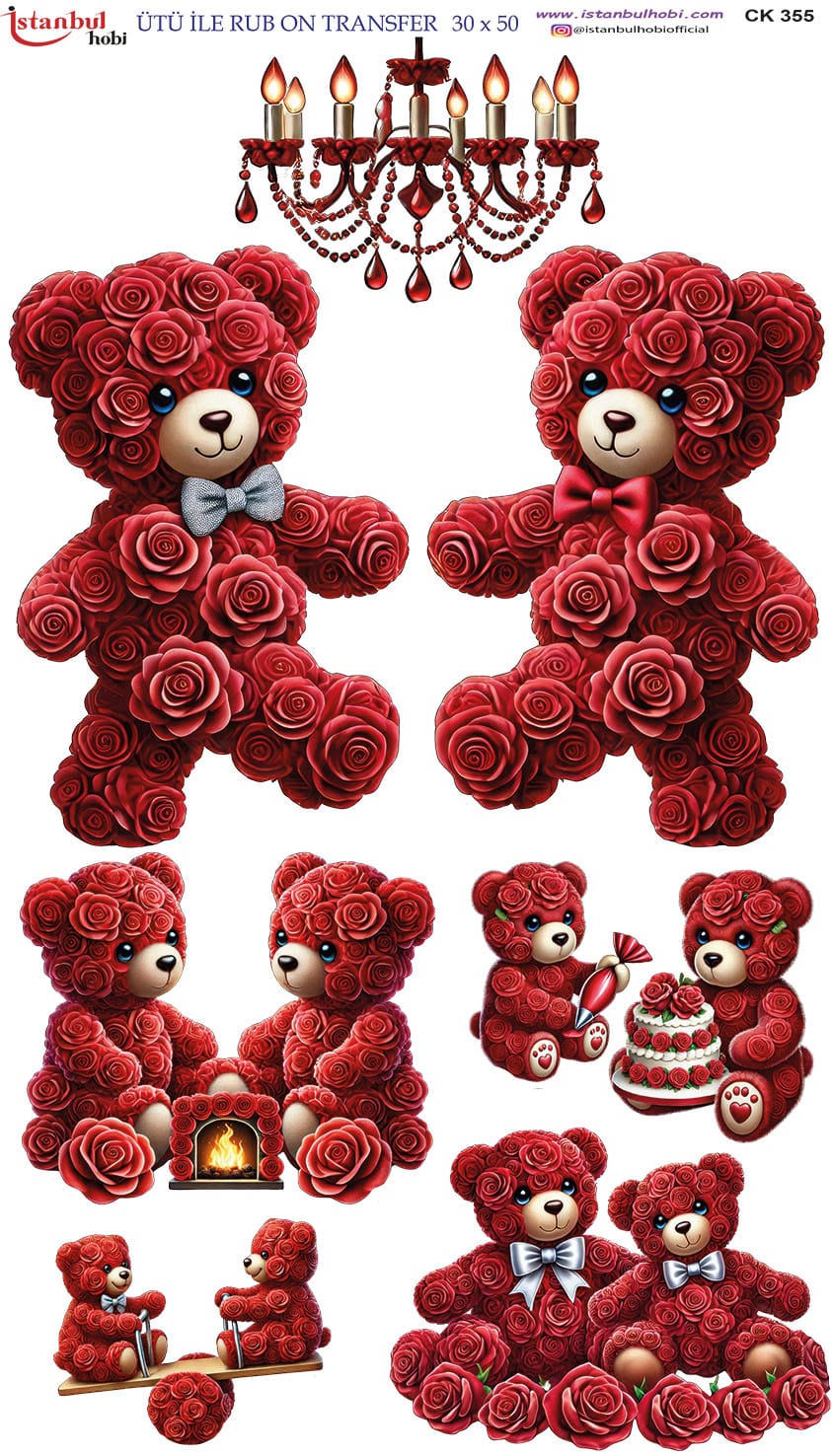 Ütü ile Rub On Transfer Kağıdı: Dekoratif Süsleme Kağıdı - CK355-İST | 30x50 cm 1 Ütü Ile Rub On Transfer Kağıdı: Dekoratif Süsleme Kağıdı - Ck355-İst | 30X50 Cm