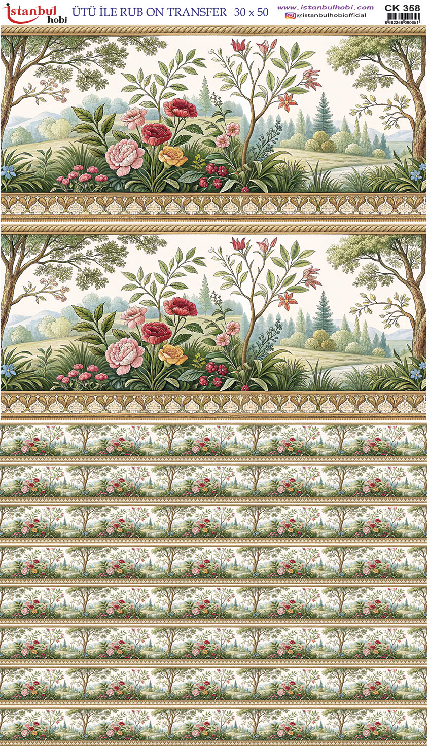 Ütü ile Rub On Transfer Kağıdı: Dekoratif Süsleme Kağıdı - CK358-İST | 30x50 cm 1 Ütü Ile Rub On Transfer Kağıdı: Dekoratif Süsleme Kağıdı - Ck358-İst | 30X50 Cm
