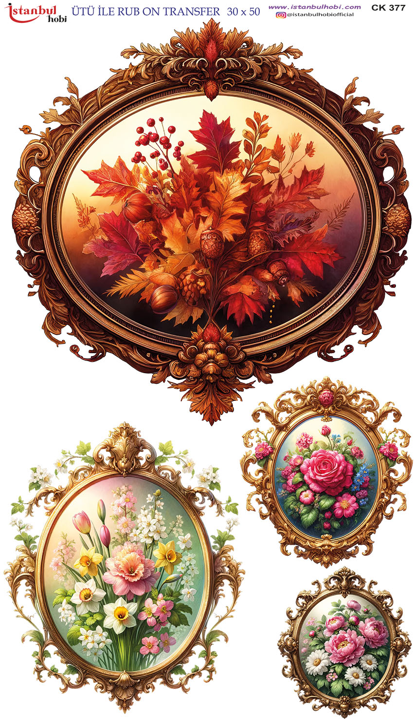 Ütü ile Rub On Transfer Kağıdı: Dekoratif Süsleme Kağıdı - CK377-İST | 30x50 cm 1 Ütü Ile Rub On Transfer Kağıdı: Dekoratif Süsleme Kağıdı - Ck377-İst | 30X50 Cm