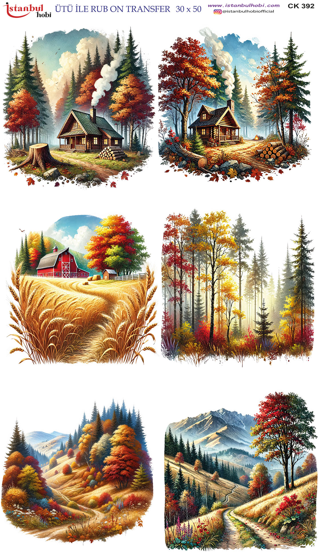 Ütü ile Rub On Transfer Kağıdı: Dekoratif Süsleme Kağıdı - CK392-İST | 30x50 cm 1 Ütü Ile Rub On Transfer Kağıdı: Dekoratif Süsleme Kağıdı - Ck392-İst | 30X50 Cm