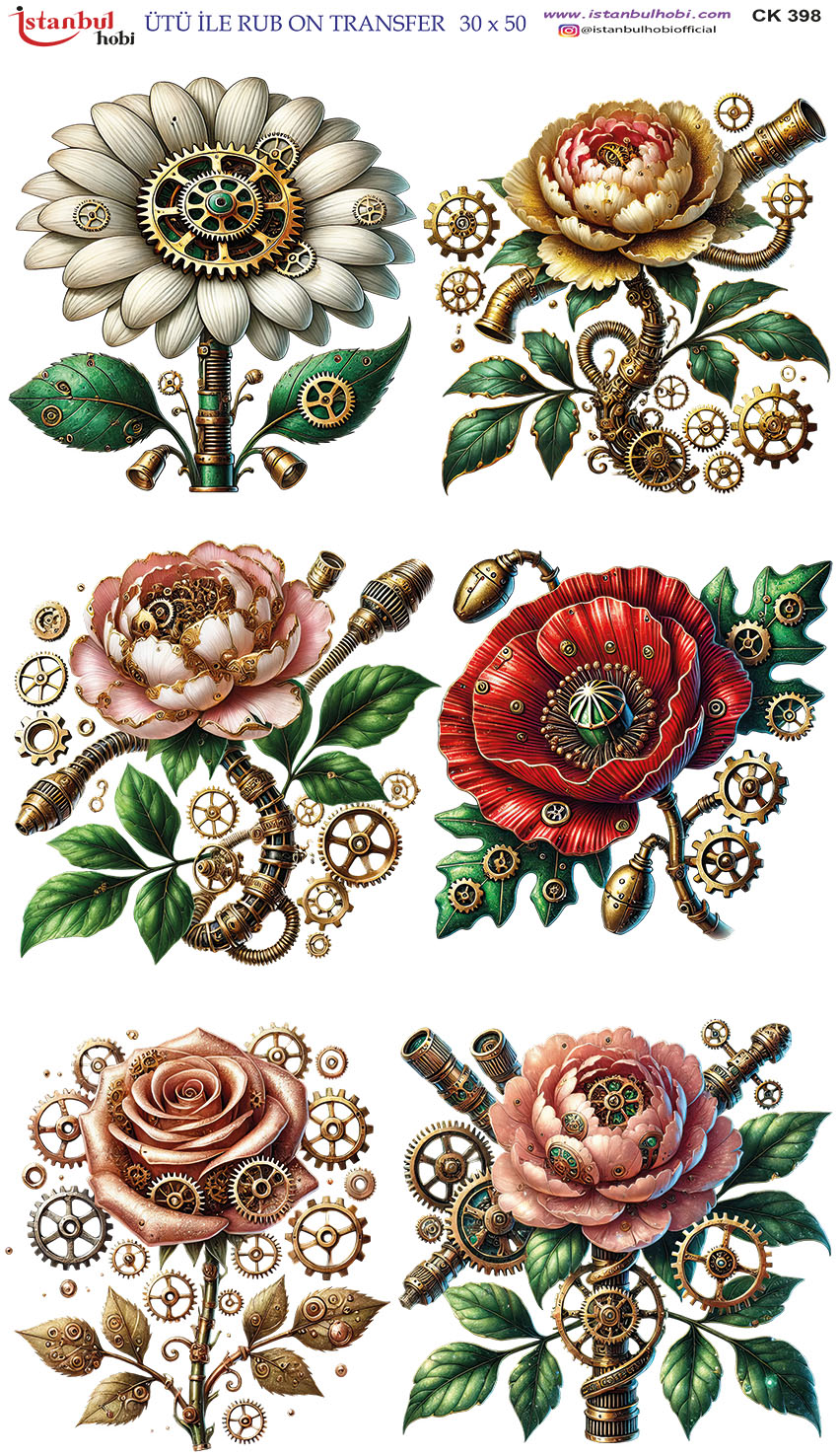 Ütü ile Rub On Transfer Kağıdı: Dekoratif Süsleme Kağıdı - CK398-İST | 30x50 cm 1 Ütü Ile Rub On Transfer Kağıdı: Dekoratif Süsleme Kağıdı - Ck398-İst | 30X50 Cm