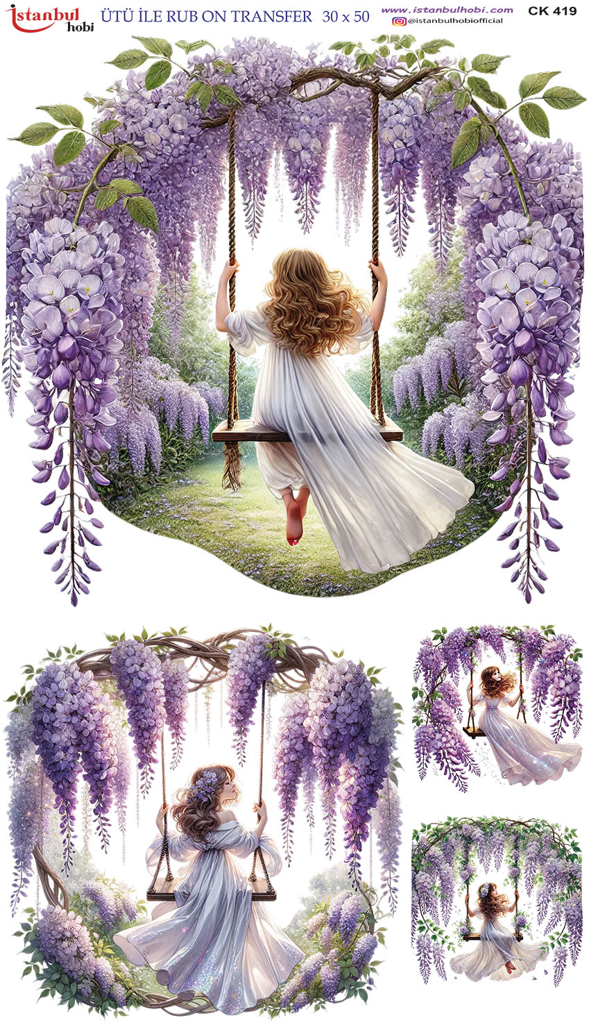 Ütü ile Rub On Transfer Kağıdı: Dekoratif Süsleme Kağıdı - CK419-İST | 30x50 cm 1 Ütü Ile Rub On Transfer Kağıdı: Dekoratif Süsleme Kağıdı - Ck419-İst | 30X50 Cm