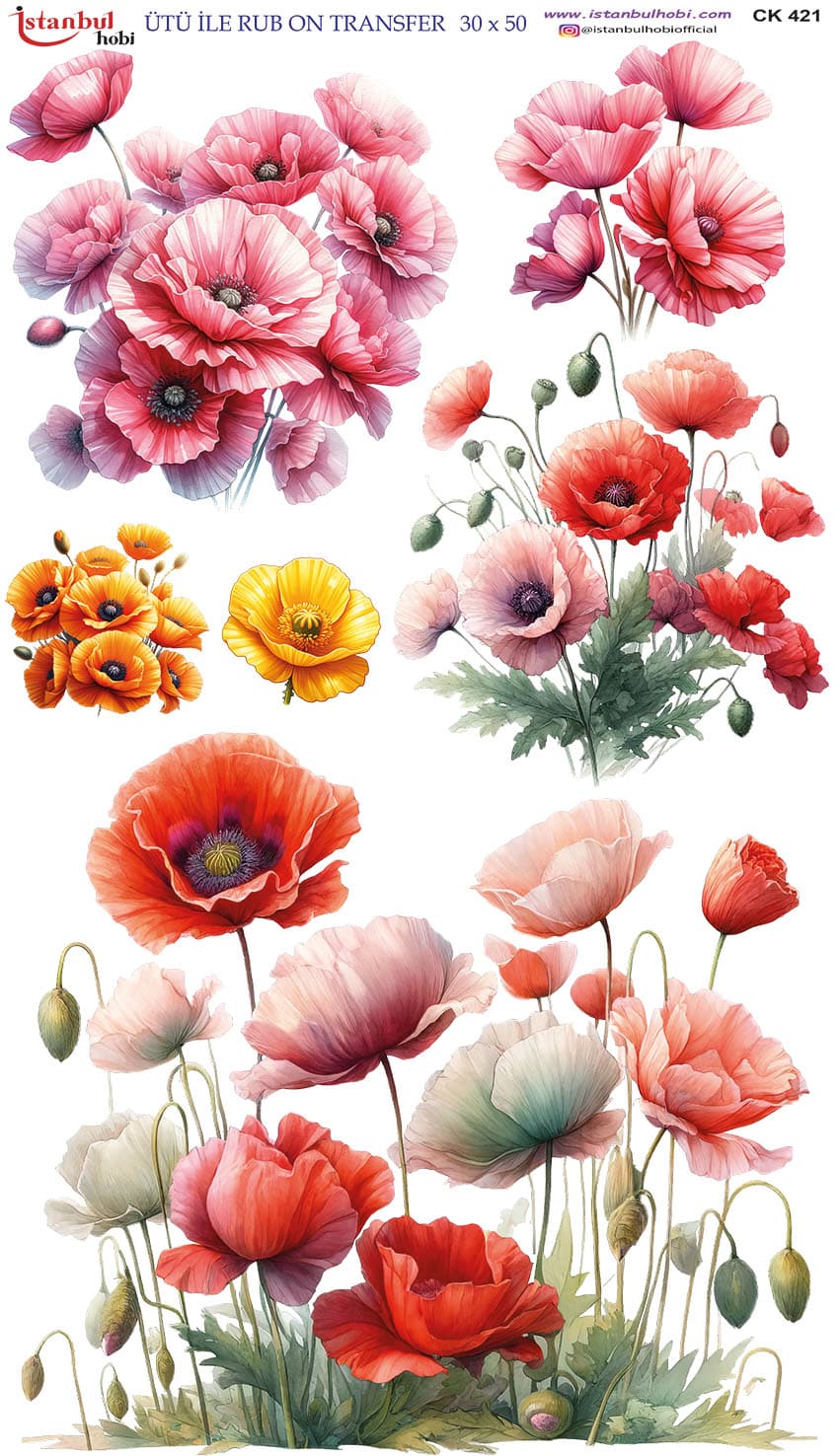Ütü ile Rub On Transfer Kağıdı: Dekoratif Süsleme Kağıdı - CK421-İST | 30x50 cm 1 Ütü Ile Rub On Transfer Kağıdı: Dekoratif Süsleme Kağıdı - Ck421-İst | 30X50 Cm