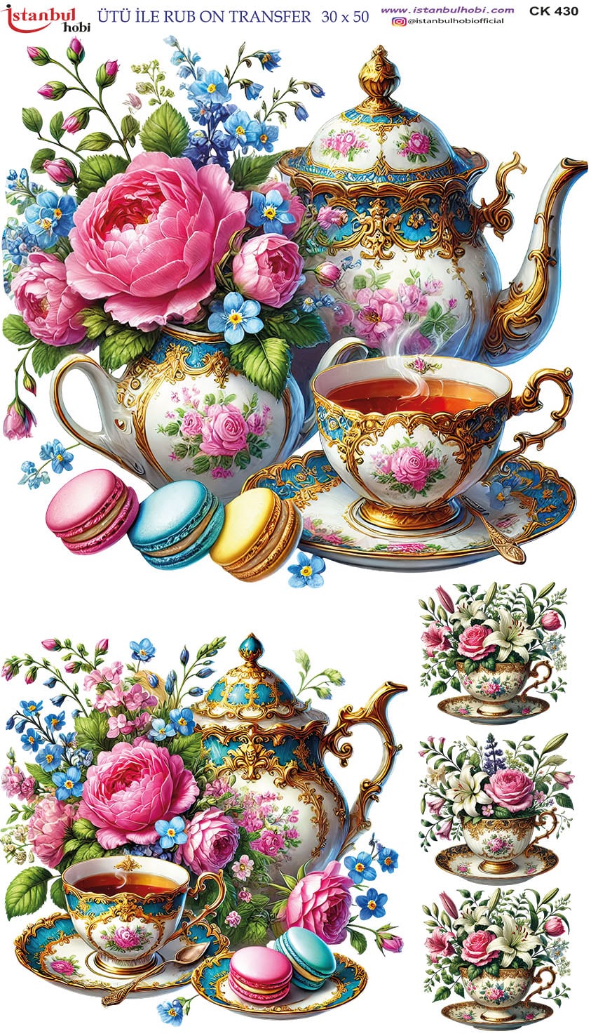 Ütü ile Rub On Transfer Kağıdı: Dekoratif Süsleme Kağıdı - CK430-İST | 30x50 cm 1 Ütü Ile Rub On Transfer Kağıdı: Dekoratif Süsleme Kağıdı - Ck430-İst | 30X50 Cm