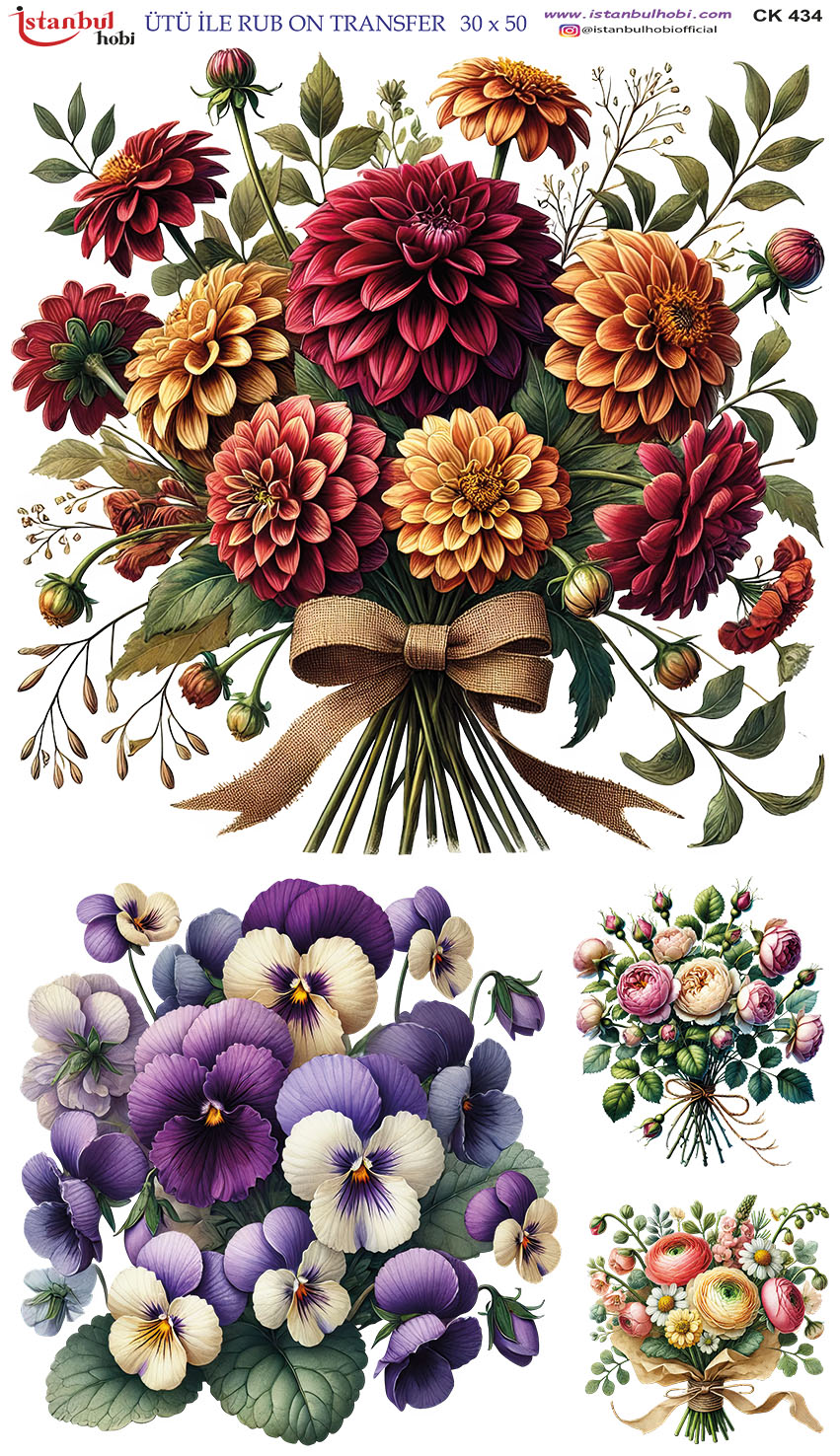 Ütü ile Rub On Transfer Kağıdı: Dekoratif Süsleme Kağıdı - CK434-İST | 30x50 cm 1 Ütü Ile Rub On Transfer Kağıdı: Dekoratif Süsleme Kağıdı - Ck434-İst | 30X50 Cm