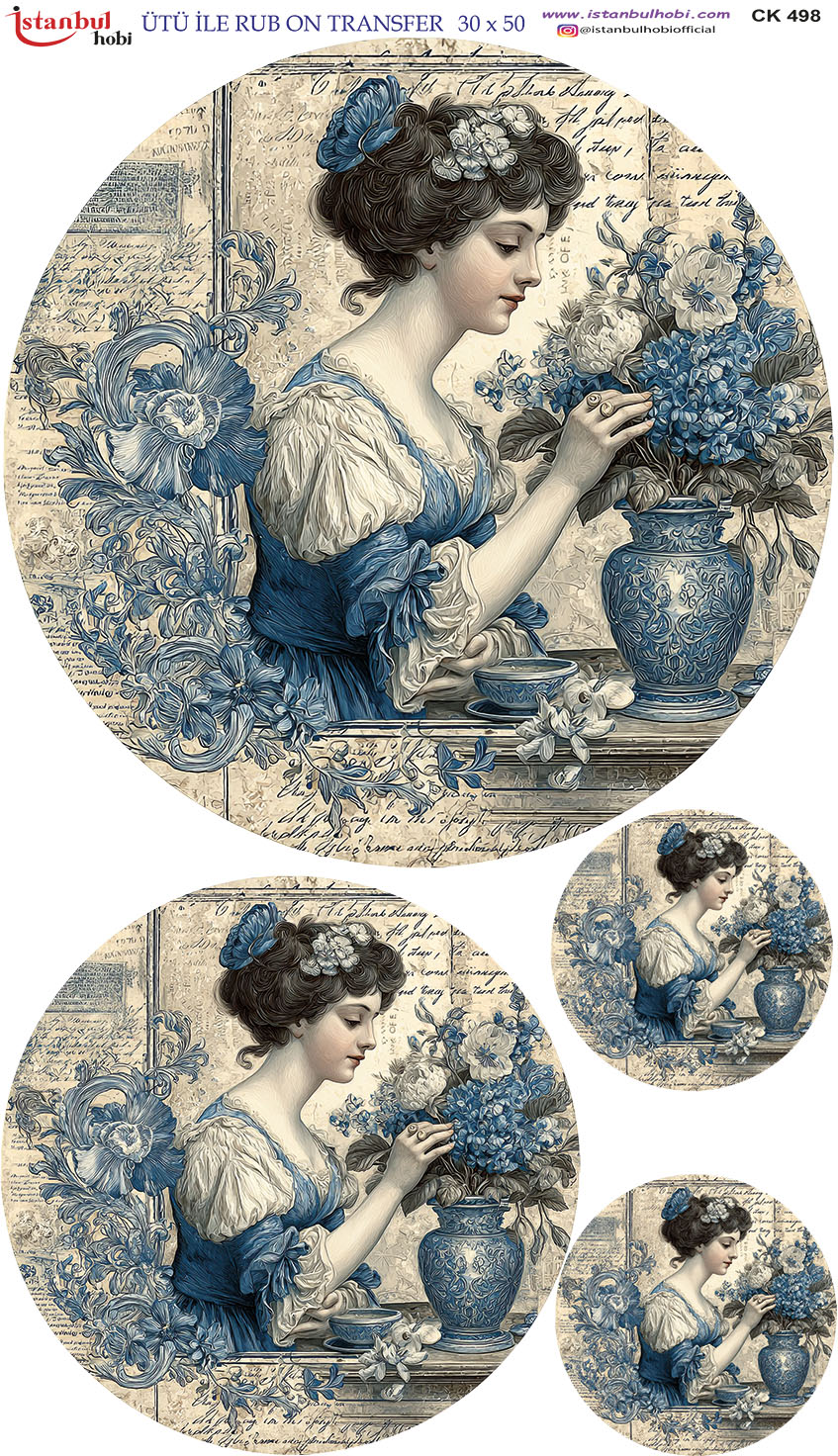 Ütü ile Rub On Transfer Kağıdı: Dekoratif Süsleme Kağıdı - CK498-İST | 30x50 cm 1 Ütü Ile Rub On Transfer Kağıdı: Dekoratif Süsleme Kağıdı - Ck498-İst | 30X50 Cm