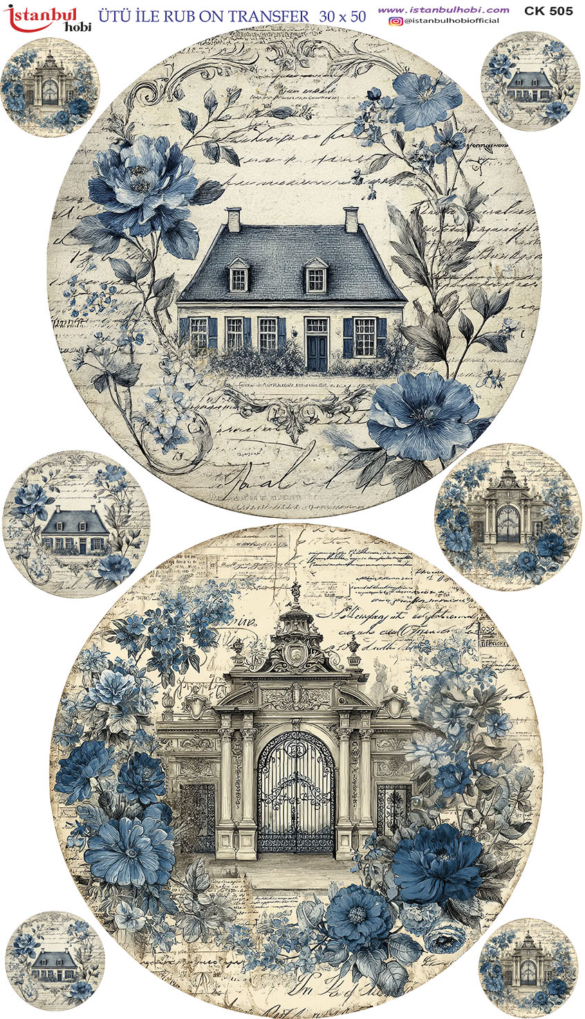 Ütü ile Rub On Transfer Kağıdı: Dekoratif Süsleme Kağıdı - CK505-İST | 30x50 cm 1 Ütü Ile Rub On Transfer Kağıdı: Dekoratif Süsleme Kağıdı - Ck505-İst | 30X50 Cm