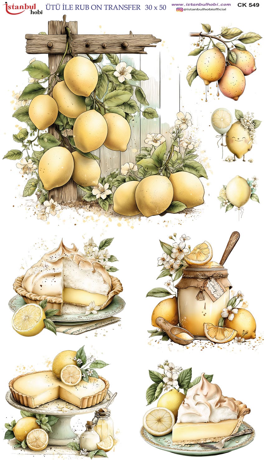 Ütü ile Rub On Transfer Kağıdı: Dekoratif Süsleme Kağıdı - CK549-İST | 30x50 cm 1 Ütü Ile Rub On Transfer Kağıdı: Dekoratif Süsleme Kağıdı - Ck549-İst | 30X50 Cm