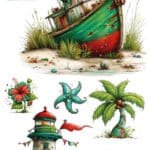 Ütü ile Rub On Transfer Kağıdı: Dekoratif Süsleme Kağıdı - CK551-İST | 30x50 cm