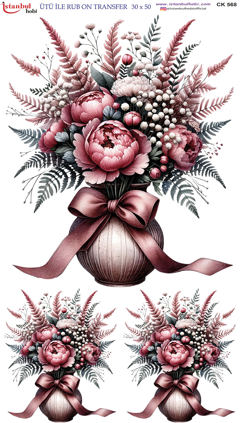 Ütü ile Rub On Transfer Kağıdı: Dekoratif Süsleme Kağıdı - CK568-İST | 30x50 cm 1 Ütü Ile Rub On Transfer Kağıdı: Dekoratif Süsleme Kağıdı - Ck568-İst | 30X50 Cm