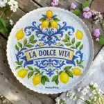 Limon Desenli Dekoratif Cam Tabak: La Dolce Vita Temalı Şık Sunum Kasesi
